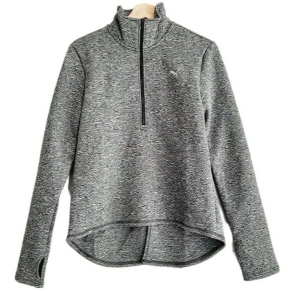 PUMA Warm Cell 1/4 Zip Mock Neck Sweatshirt Hi-Low Sz M